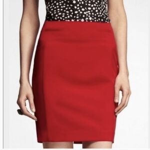 NWOT EXPRESS Vibrant Red Pencil Skirt Size 4 Business Casual